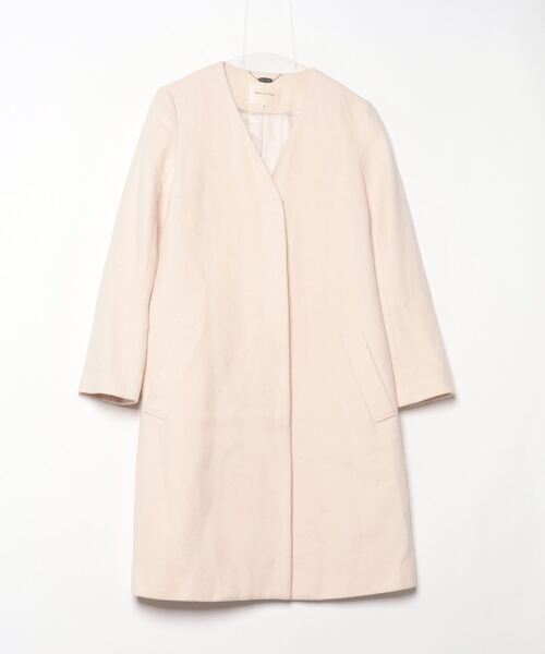 「Debut de Fiore」 ノーカラーコート 38 ベージュ レディース_画像2