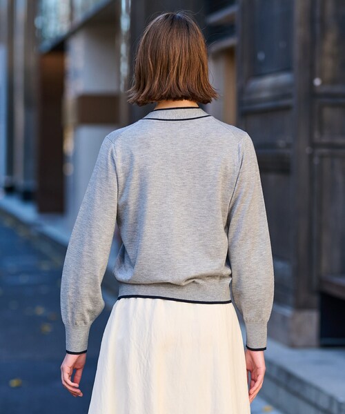 DRESSTERIOR ニット セーター 「洗える」配色ラインボウタイプル