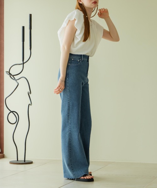 hinari（ヒナリ） ジーンズ デニム デニムパンツ セミフレアデニム