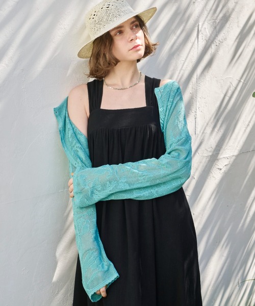 【アイボリー】ジャガード シアー ニットカーディガン AZUL BY MOUSSY | シアーニットカーディガン (カーディガン ) |SHEL
