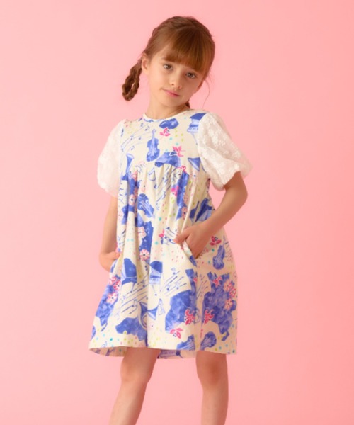 HAKKA KIDS（ハッカキッズ） ワンピース ミュージックフラワープリント