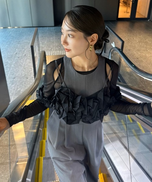 ANDRESD パンツドレス ruffled bustier pants dress ラッフル
