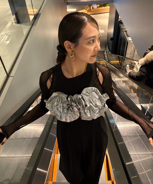 ANDRESD パンツドレス ruffled bustier pants dress ラッフル