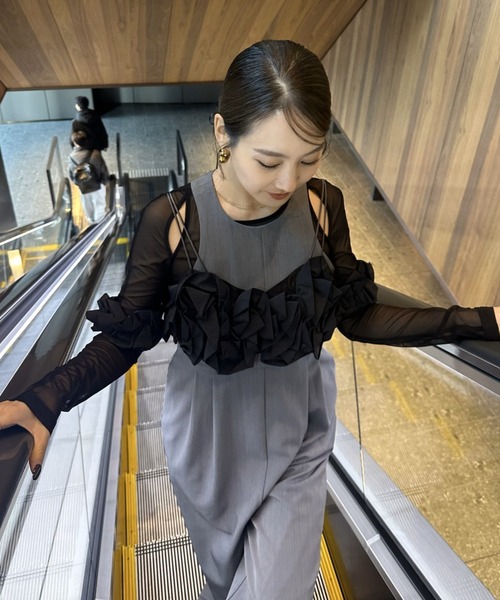 andresd パンツドレス ANDRESD パンツドレス swell peplum set up pants dress