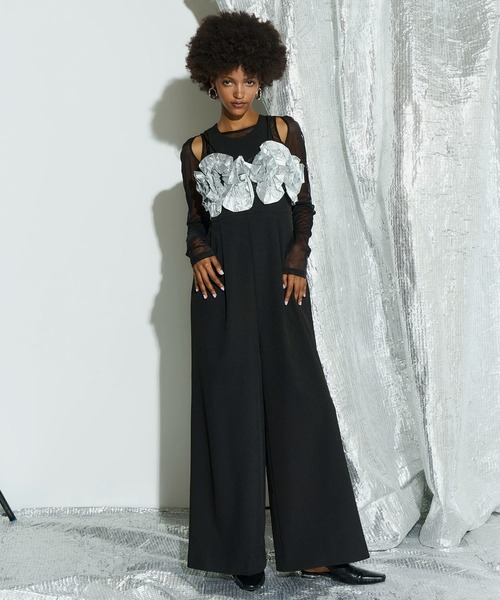 【え】ANDRESD ruffled bustier pants ドレス ANDRESD パンツドレス ruffled bustier pants dress ラッフル