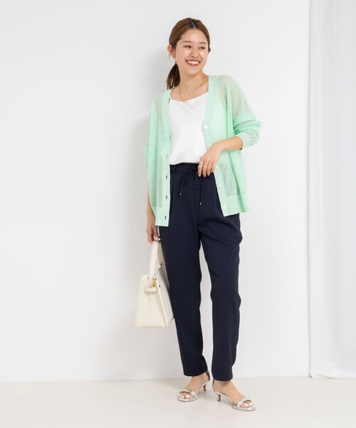 カーディガン 「手洗い可能」メッシュ長袖Vネックカーディガン レディース NOLLEY'S カーディガン 「手洗い可能」メッシュ長袖Vネック