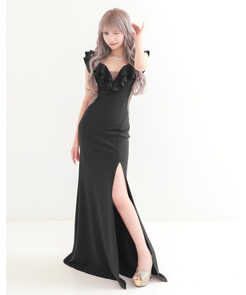 myMinette（マイミネット） ドレス キャバドレス ロング フレア オフ 