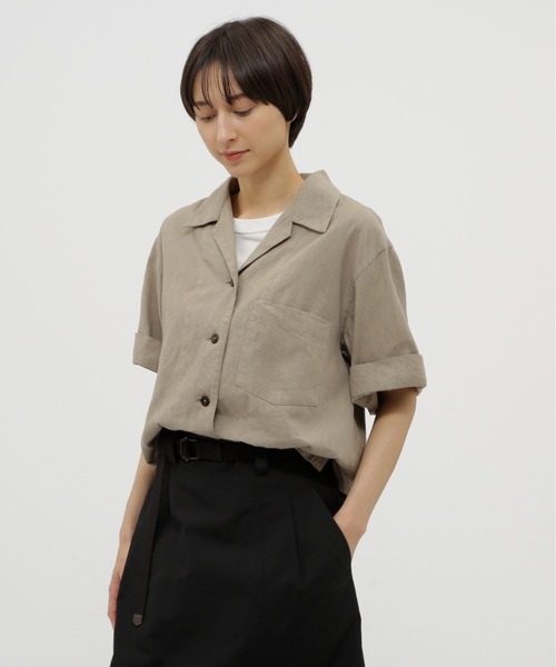 ブラウス シャツ FADED LINEN COTTON PLAINWEAVE レディース MHL. ブラウス シャツ FADED LINEN COTTON PLAINWEAVE