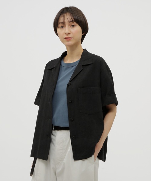 ブラウス シャツ FADED LINEN COTTON PLAINWEAVE レディース