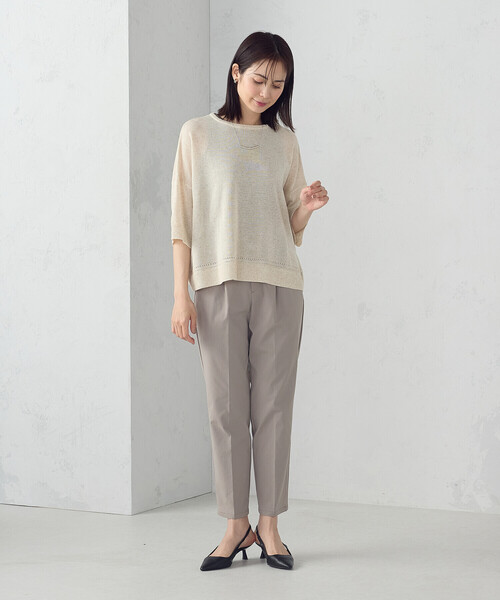 fumikauchida 購入　vintage リネン混ニット COMME CA ISM（コムサイズム） ニット セーター リネン混 5分袖ニット