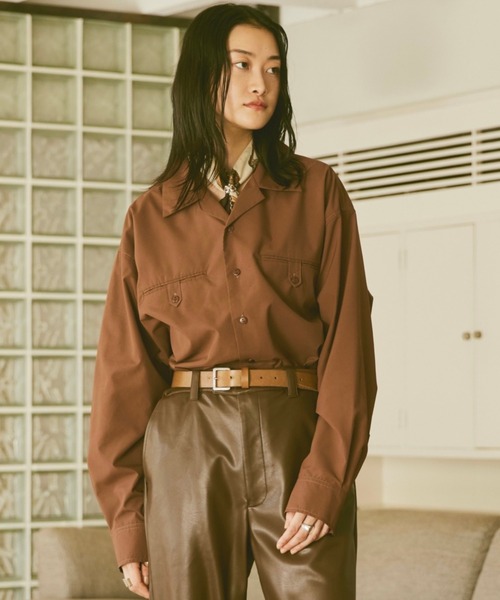 Soerte メンズ　長袖シャツ soerte 「soerte」 長袖シャツ 3 ブラウン メンズ : ZOZOTOWN