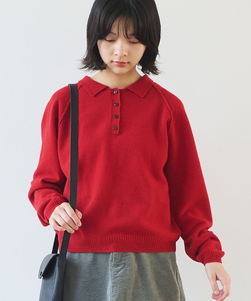 bulle de savon（ビュルデサボン） ニット セーター ジーロンラムポロ