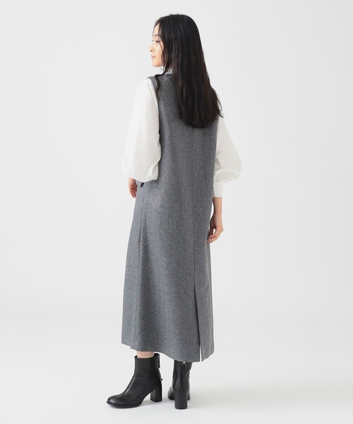 B：MING by BEAMS ワンピース Vネック ジャンパー スカート（S〜M