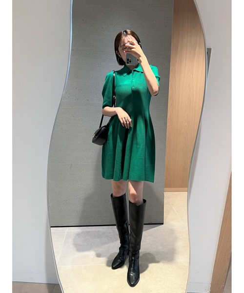 SNIDEL（スナイデル） ニットワンピース FREE グリーン レディース