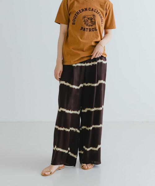 アーバンリサーチ（URBAN RESEARCH）/『2サイズ展開』シルクミックスボーダープリントパンツ URBAN RESEARCH（アーバンリサーチ） パンツ 「2サイズ展開」シルク