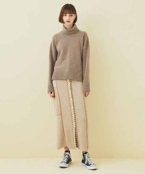 「STUDIOUS」 タートルネックニット FREE イエロー レディース_画像6