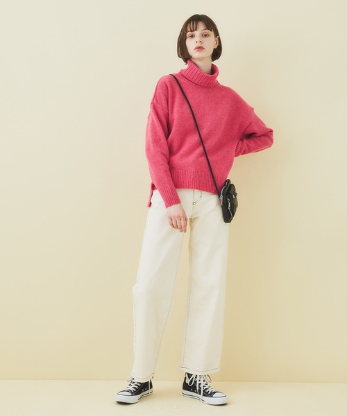 「STUDIOUS」 タートルネックニット FREE イエロー レディース_画像8