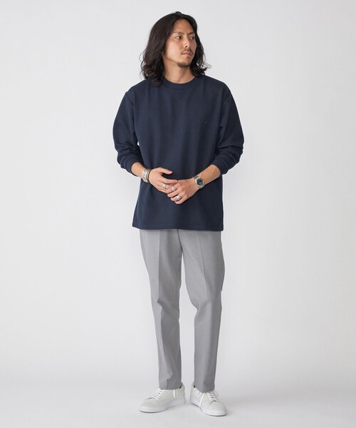 「SHIPS」 長袖Tシャツ MEDIUM ホワイト メンズ