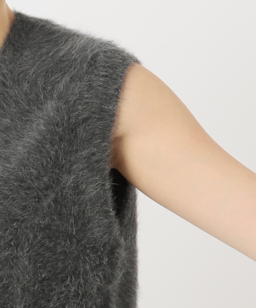 NOBLE（ノーブル） ベスト ジレ FOX/Caファーニットフロントボタン