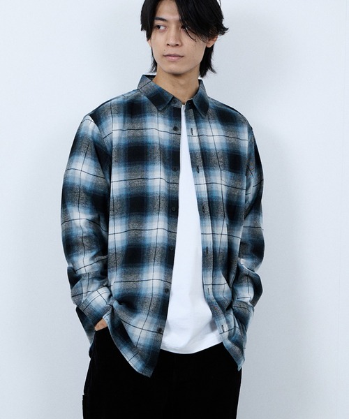新品未使用　linkable チェックシャツ NAVY シャツ 「ユニセックス」Soft Flannel Plaid Shirt Casual
