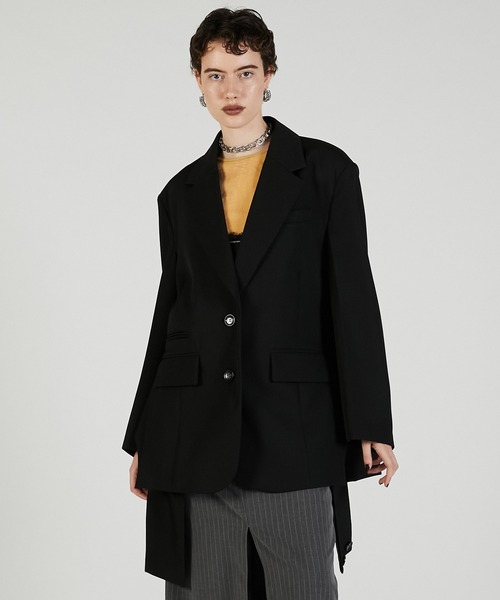 LEONARD PARIS　黒のテーラードジャケット ベルト付　訳あり良品✨️ PRANK PROJECT（プランクプロジェクト） ジャケット テーラード