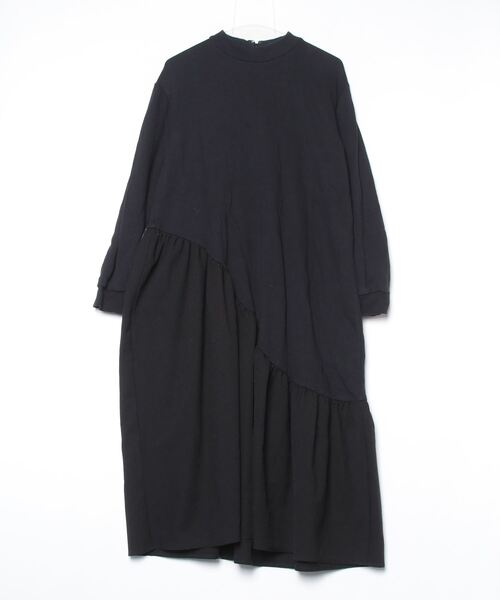 LUCA/LADY LUCK LUCA袖フリルテープワンピース　黒 LADY LUCK LUCA ワンピース LC/LLL 袖フリルテープワンピース