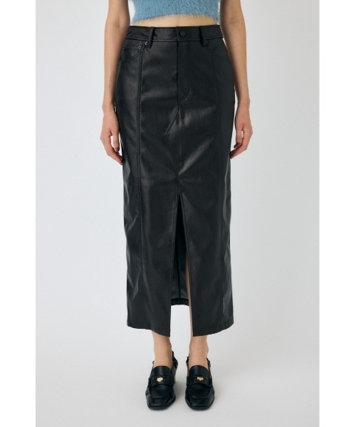 MOUSSY（マウジー） ロング スカート FAUX LEATHER NARROW スカート