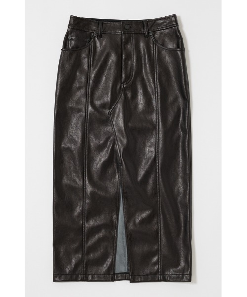 『新品　未使用』25年AW新作　MOUSSYレザー スカート MOUSSY（マウジー） スカート 「25年AW新作」FAUX LEATHER NARROW