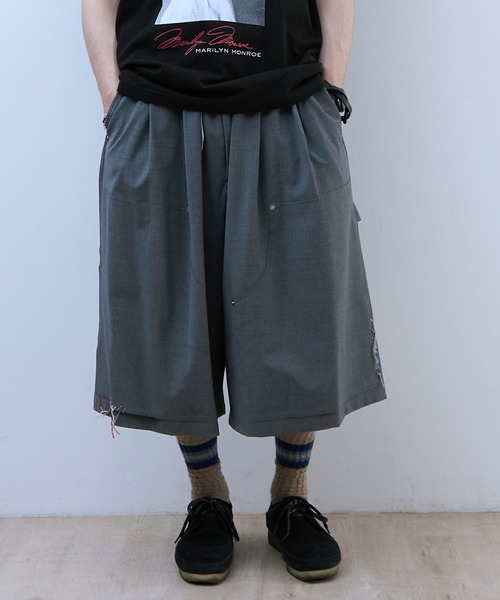 パンツ DISCOVERED SUMMER WOOL LOOPING WIDE SHORTS メンズ