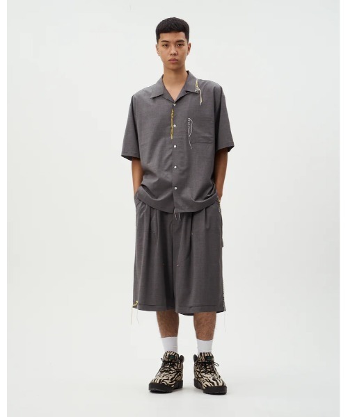 パンツ DISCOVERED SUMMER WOOL LOOPING WIDE SHORTS メンズ_15