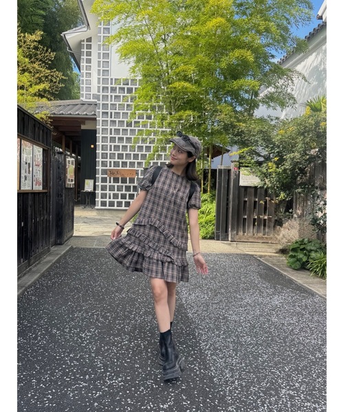 JUMELLE（ジュメロ） ワンピース 半袖 半袖チェックワンピース