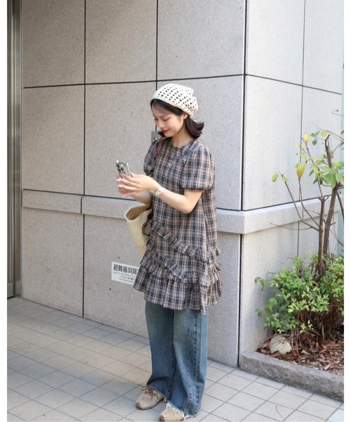 JUMELLE（ジュメロ） ワンピース 半袖 半袖チェックワンピース