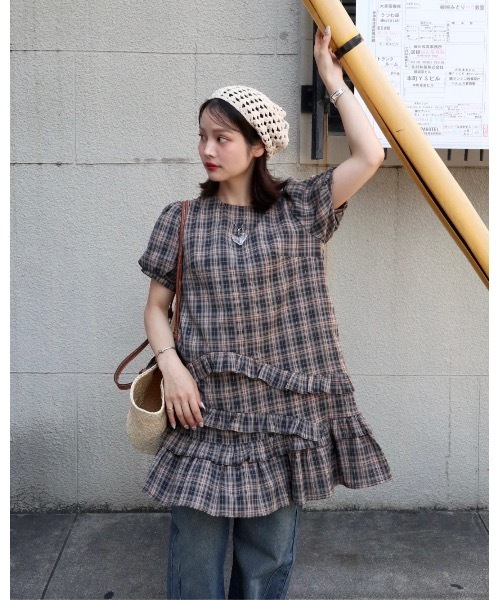 JUMELLE（ジュメロ） ワンピース 半袖 半袖チェックワンピース