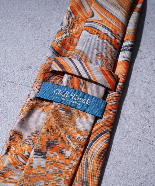 ZIP FIVE ネクタイ マーブル柄 サイケデリック とろみ総柄ネクタイ