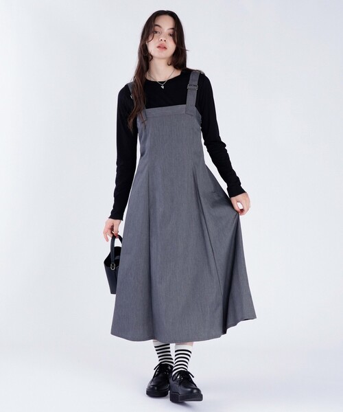 To b. by agnes ワンピース 「Outlet」ロング ジャンパードレス