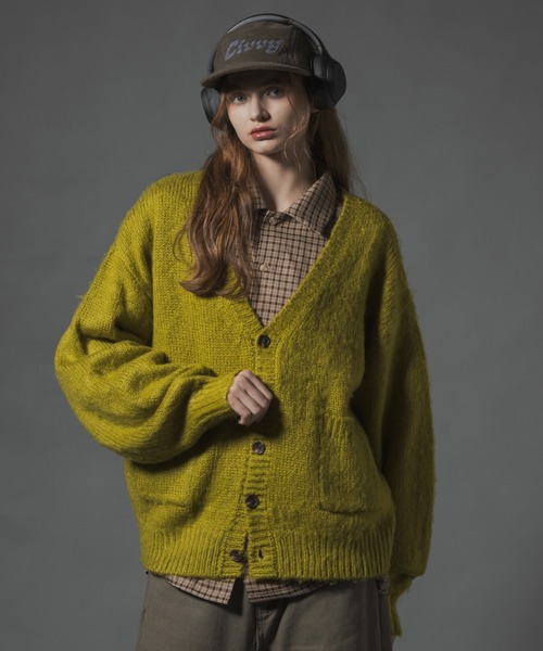 CIVVY. シャギーニットクロップドカーディガン CIVVY. カーディガン Shaggy Knit Cropped Cardigan - シャギーニット