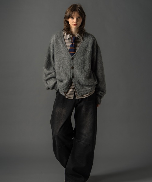 CIVVY. カーディガン Shaggy Knit Cropped Cardigan - シャギーニット