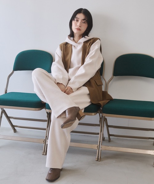 hunch（ハンチ） ベスト ジレ ツイード ミディ丈 ベスト レディース