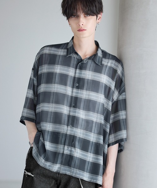 「ASTRONOMY」 半袖シャツ M ブルーグレー メンズ_画像2