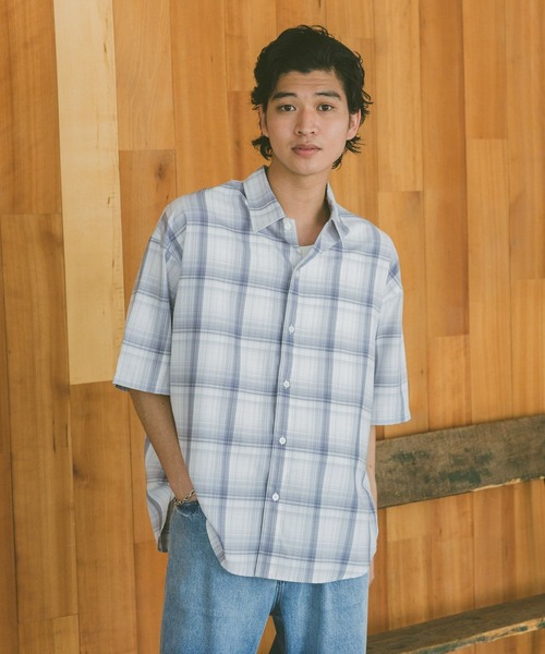 「RAGEBLUE」 半袖シャツ MEDIUM ライトブルー メンズ_画像4