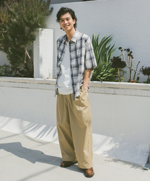 「RAGEBLUE」 半袖シャツ MEDIUM ライトブルー メンズ_画像6