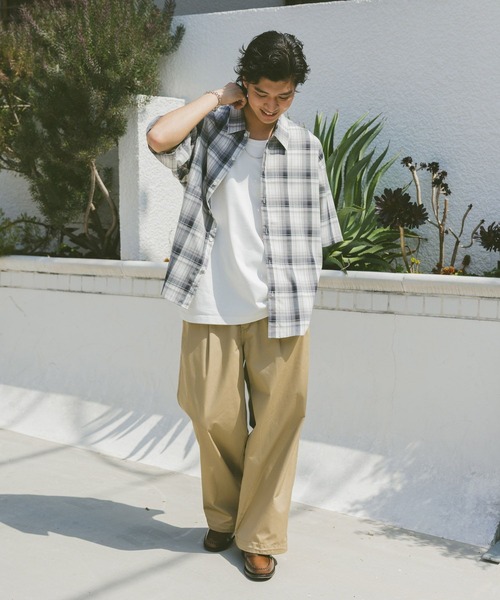 「RAGEBLUE」 半袖シャツ MEDIUM ライトブルー メンズ_画像7