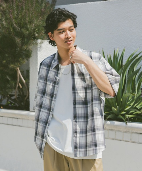 「RAGEBLUE」 半袖シャツ MEDIUM ライトブルー メンズ_画像9