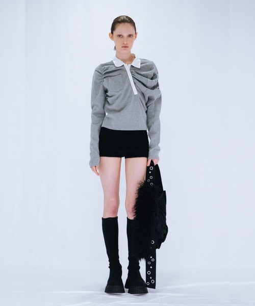 VIAVANDA ポロシャツ ポロ ASYMMETRIC POLO SHIRT レディース 