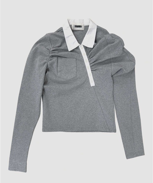 VIAVANDA ポロシャツ ポロ ASYMMETRIC POLO SHIRT レディース 