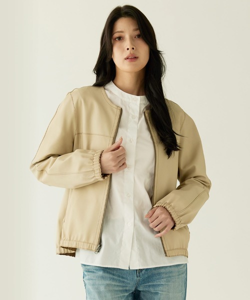 ノーカラー ラムレザー ジャケット（ファッション）のおすすめ人気商品