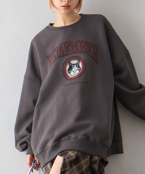 SpRay（スプレイ） トレーナー スウェット ネコカレッジスウェット