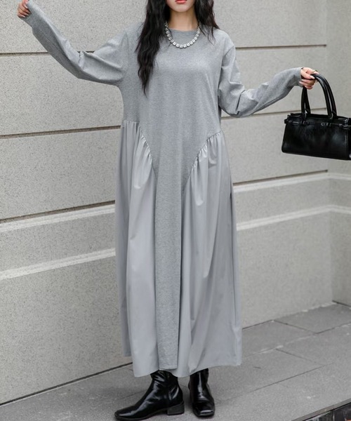 【美品】ADOREグレー Aライン ワンピース 長袖 楽天市場】ワンピース レーディス Aライン ワンピース Vネック 長袖