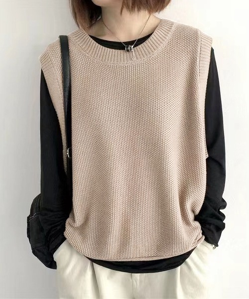 BLANC FICELLE ベスト ジレ ニット ジレ ベスト レディース : ZOZOTOWN