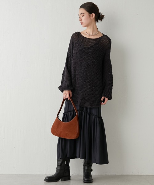 「Whim Gazette」 長袖ニット FREE チャコールグレー レディース_画像7